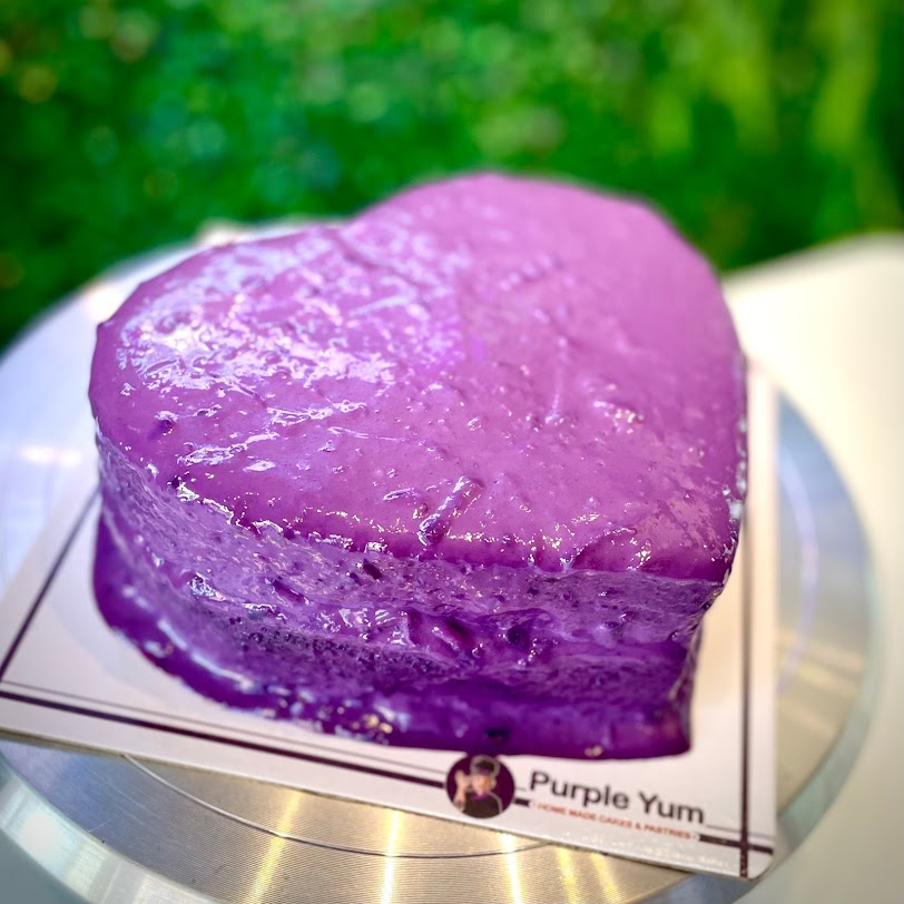 UBE Heart Cake